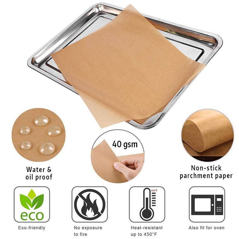 Comfylife 200 Parchment Sheets - No Curl, No Tear, No Burn Baking Paper (16 x 12 inch) Precut, Unbleached Parchment Paper for Baking & Cooking - Image 3